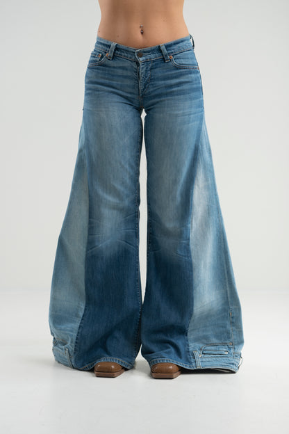DENIM DUO WIDE MEDIUM BLUE